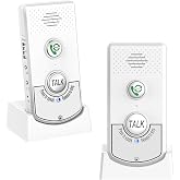 2 Way Voice Intercom, Long Range Wireless Intercomunicador Home Communication System Doorbell Unit, 100m Range Indoor Intercoms Calling System Room to Room Intercom for House, Hospital, Hotel