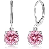 CiNily Leverback Dangle Earrings Created Crystal Drop Earrings Gold Plated Jewelry Gift for Women Girls 8mm