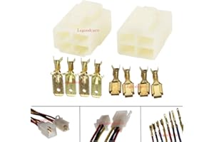 Lsgoodcare 20 Sets 6.3MM 4 Pin Way Electrical Automotive Wire Connector Kits Male Female Socket Plug Terminal for Motorcycle Car