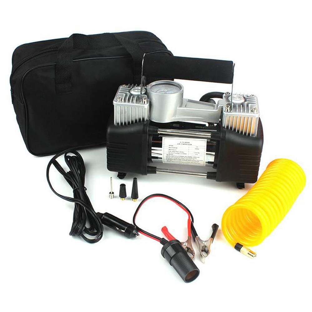 300w 車のタイヤ B07qlfdhr5 タイヤインフレータ空気圧縮機車のタイヤポンプ 空気タイヤ ヘビーデューティデュアルシリンダーポータブル エアーポンプ 12v 280w エアーポンプ 新作からsaleアイテム等お得な商品満載