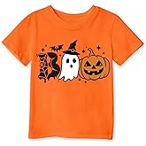 Toddler Boys Girls Kids Spooky Holiday T-Shirt Excavator Pumpkin Short Sleeve Party Tops Size 2-7t