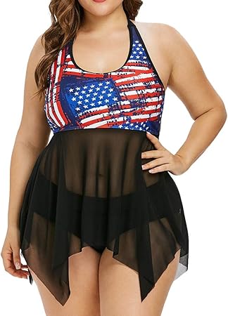 flounce swimsuit plus size