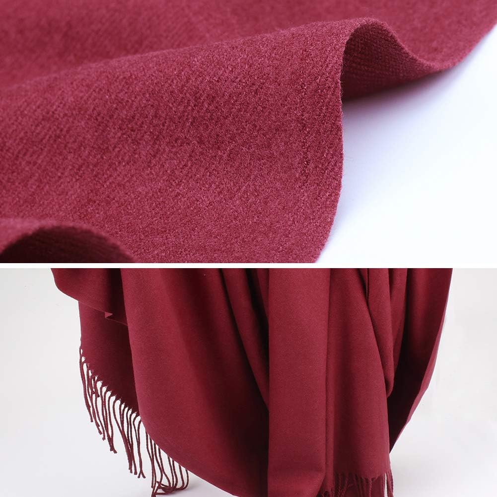 FURTALK Womens Scarf Ladies Pashmina Shawls and Wraps Large Soft Warm Blanket for Gifts Winter Wine Red, winered - Image 5