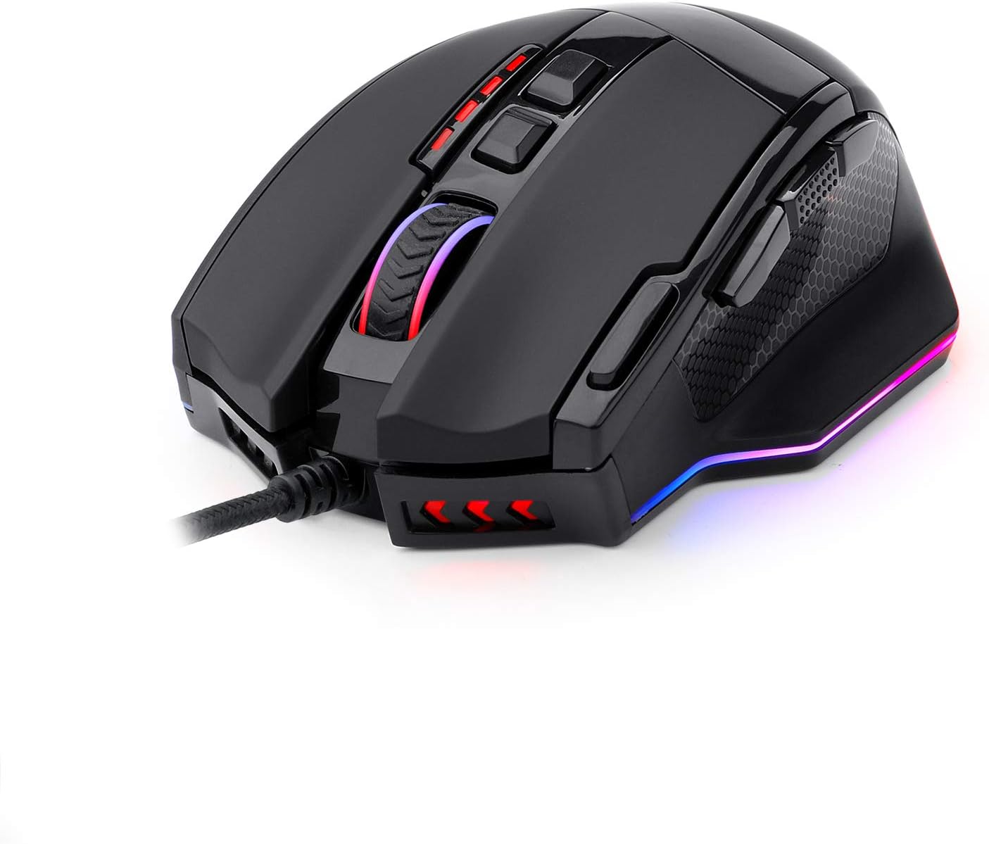 Redragon M801 PC Gaming Mouse LED RGB Backlit MMO 9 Programmable Buttons Mouse with Macro Recording Side Buttons Rapid Fire Button for Windows Computer Gamer (Wireless, Black): Electronics