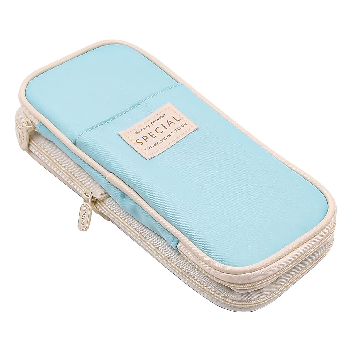 CENPEK Big Capacity Pencil Cases Pencil Pouch with Compartments for Teen Girls (Light Blue)