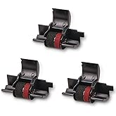 COSOB Replacment for IR40T Calculator Ink Roller IR-40T Ink Ribbon 3 Pack | Black/Red Calculator Ink Ribbon Replacement for Sharp EL-1750V EL-1801V Casio HR-100TM HR-170RC Canon P23-DHV P170-DH3