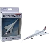 Daron British Airways Concorde Single Plane Toy , White Small | Officially licensed, highly detailed, made for ages 3 and up, rolling wheels, no assembly required, includes plastic parts