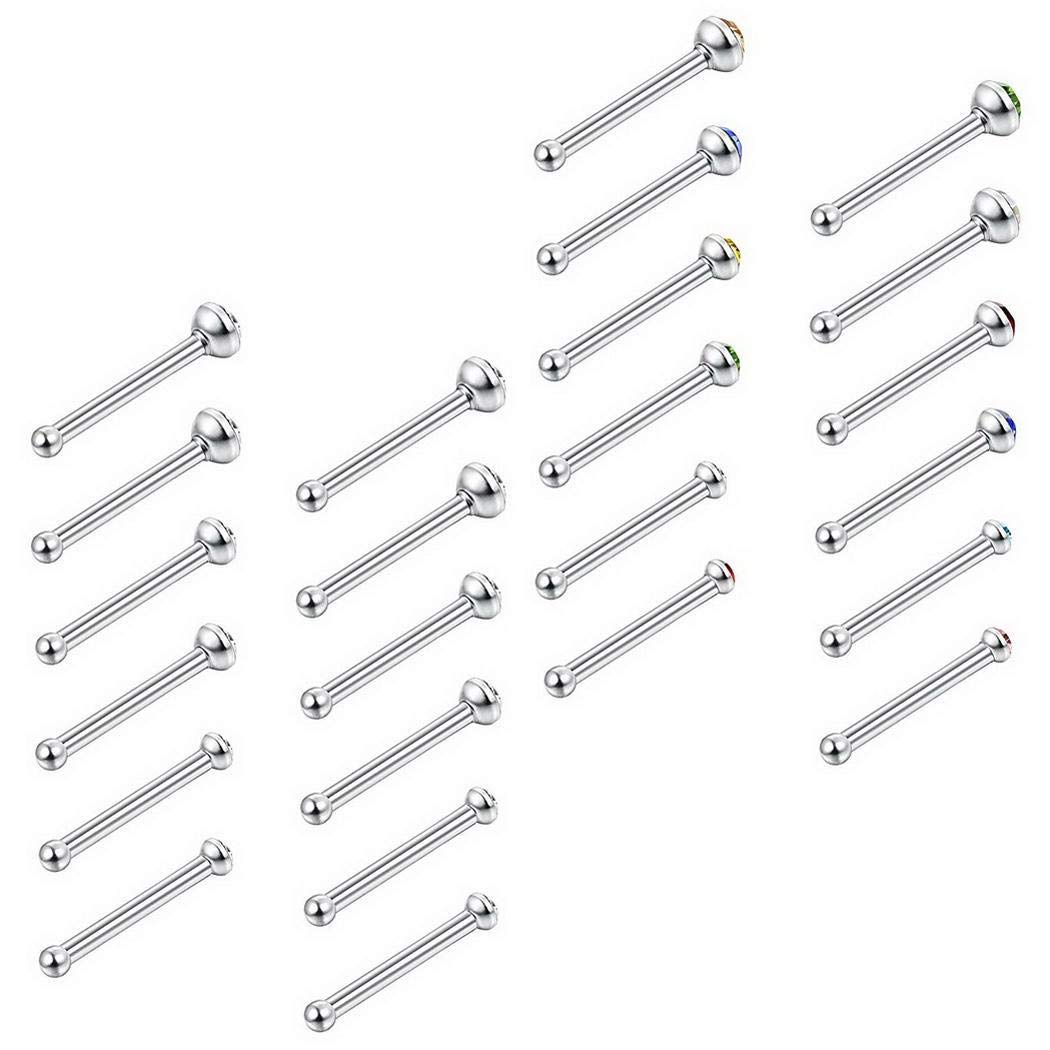 Eubell 60pcs/pack Unisex Fashion Geometric Rhinestone Nose Stud Nose Decoration Accessories