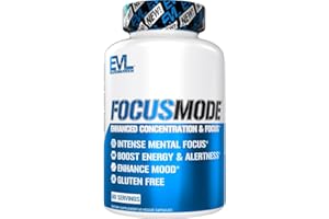 Evlution Nutrition Mental Energy and Focus Supplement for Adults - Nootropics Brain Support Supplement with Caffeine L Theanine Alpha GPC and L-Tyrosine - Focus Pills for Sustained Peak Performance