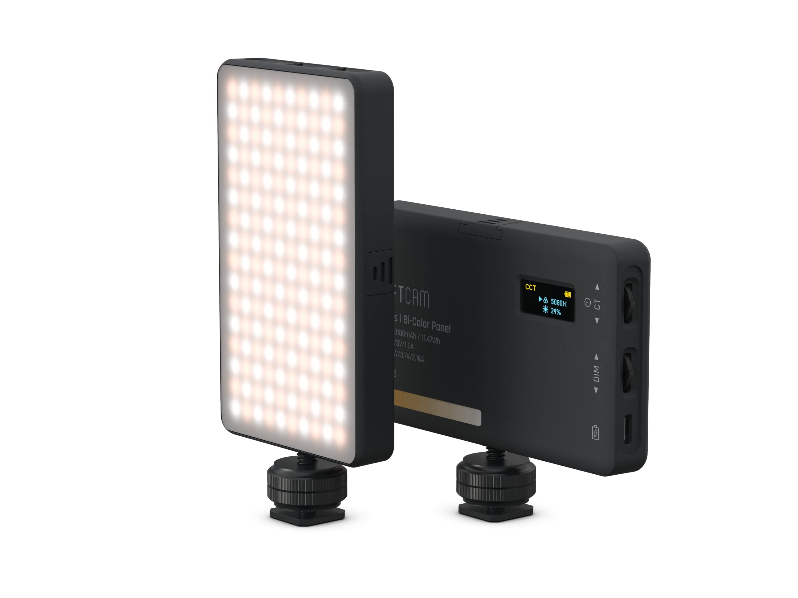 ShiftCam ProLED | Bi-Colour Panel | Natural Light In Your Pocket for Vlogging and Selfies | Adjustable Color Temperature and Brightness | ProGrip accessory