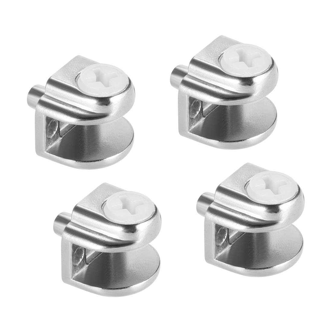 Sourcingmap Glass Shelf Brackets 4pcs Zinc Alloy Glass Shelf Clamp Pegs Support Clip Shaft Mount for 5mm-8mm Thick