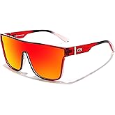 FEISEDY Sunglasses for Women Men, Fashion Mirrored Single Lens, Driving Beach Sunnies UV400 Shades B2996