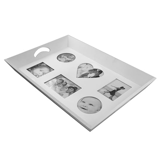 PrimoLiving Fototablett im Shabby Look für 6 Fotos (weiß)