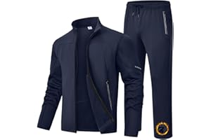 TBMPOY Men's Tracksuits Fleece Lined Sweatsuits 2 Piece Set Outfits Warm up Athletic Sports Casual Full Zip Jogging Suit