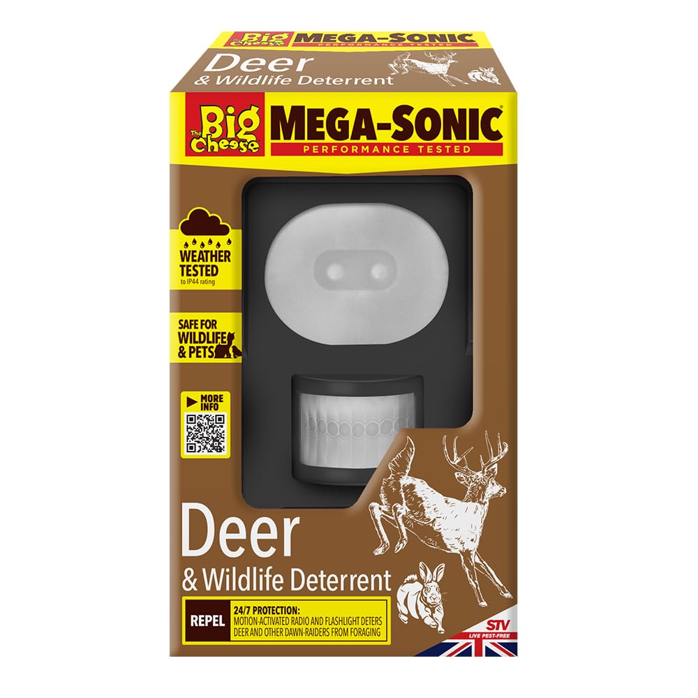 Defenders Stv688 12.5 x 17 x 27 cm Deer and Wildlife Deterrent (Weather-Resistant, Motion-Activated, Flashlight and Radio Speaker, Repels Pests from Plants in Gardens), Green