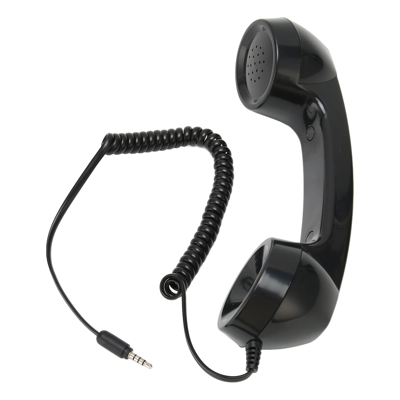 3.5mm Retro Phone Handset, Old School Cell Phone Handset, Raniation Proof Handheld Receiver Telephone for Home Office, Mobile Phones, Computers (Black)