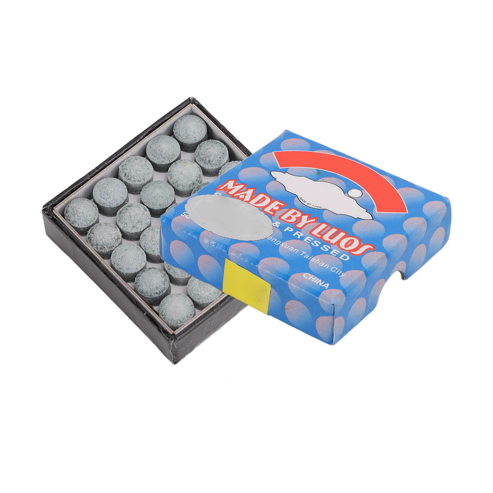 SUNGOOYUE Pool Cue Tips, 50Pcs Leather High Friction Billiard Cue Stick Tip Grade B Replacement Tool for Daily Use Training (13mm)