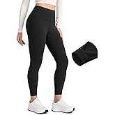 CRZ YOGA Matte Thermal Fleece Lined Leggings 25'' - Casual Lounge Workout Womens Yoga High Waisted Pants Winter Warm