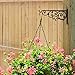 Gray Bunny Outdoor Plant Hanger Hook, 14” Large Victorian Heavy Duty Iron Wall Hooks for Bird Feeders, Lanterns, Wind Chimes, Patio Decor - Black