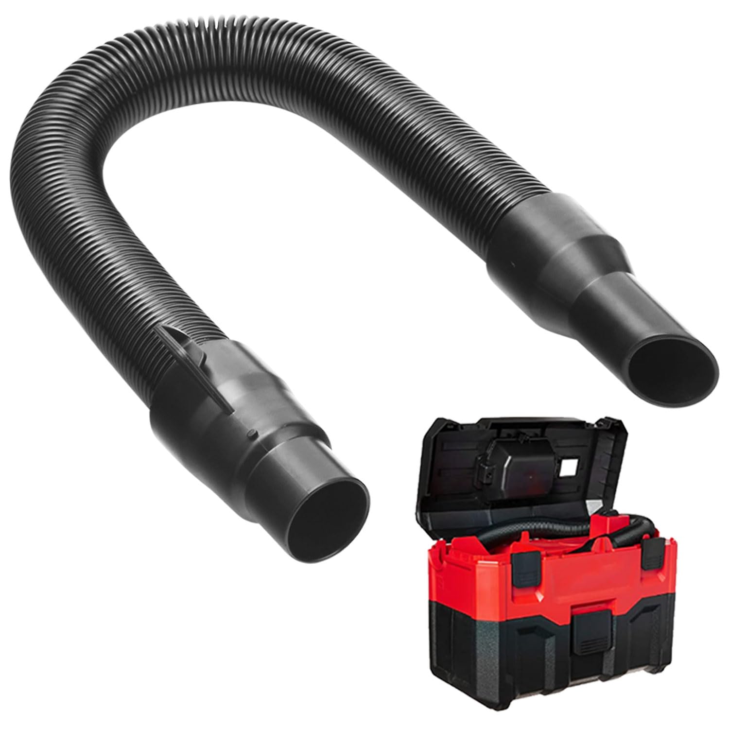 Photo 1 of 14-37-0105 Replacement 18V Wet/dry Vac Hose Assembly Compatible with Milwaukee M18 Packout Vacuum 0780-20, 0880-20, 0970-20, Fit 18V 2.5 Gallon Wet/Dry Shop Vac Hose Assembly