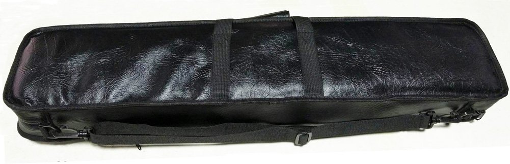 Icue 4x8 Pool Cue Case Billiard Stick Carrying Case Leatherette Soft Cue Bag Hold 4 Butt 8 Shaft Black