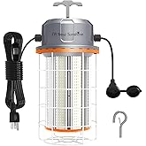 400W LED Temporary Work Light，56000Lumens 5000K Daylight White ON/Off Switch & Hook, IP65 Dust & Waterproof,Portable Hanging Construction Site Light for Jobsite, Warehouse, Workshop, Outdoor Projects