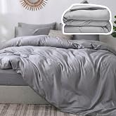 Vesta Premium 100% Bamboo Viscose Duvet Cover, SuperBamboo Cooling for Hot Sleepers, Softer Than Silk, Perfect for Gift Giving, High Thread Count (Glacier Grey, Full/Queen)