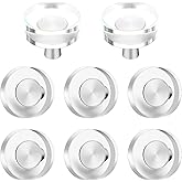 Hotop 8 Pieces Glass Cabinet Knobs Crystal Pulls Gold Cabinet Dresser Handle Bulk Brass Drawer Pull for Furniture Kitchen Cupboard Hardware Office Nightstand Decor (Crystal Style)