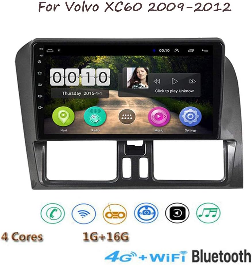 Yuahwyehe Car Stereo Quad Core 9 Inch Touch Screen for Volvo XC60 2009-2012 Car Radio GPS Navigation Support USB GPS Steering Wheel Control Mirrorlink WiFi 4G FM DAB