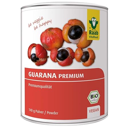 Raab Vitalfood Bio Guarana-Pulver Premium Qualität aus 100 % Guarana-Samen aus Brasilien, vegan, ohne Zusätze, glutenfrei, na
