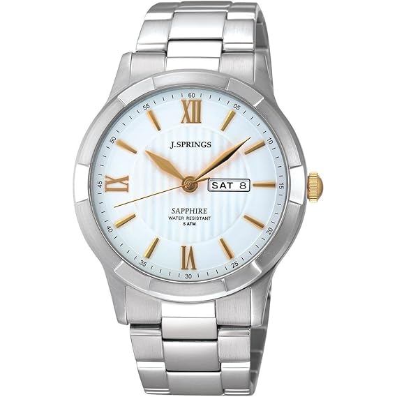 J. Springs Herren Analog Quarz Uhr mit Edelstahl Armband BBJ014