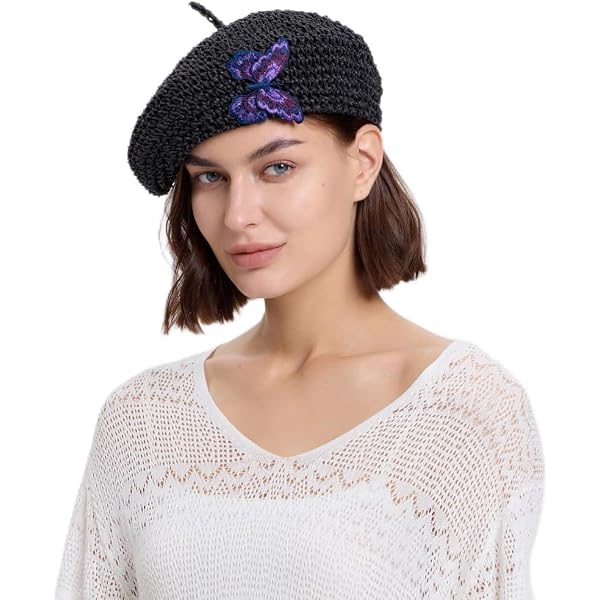 Meyaus Women Summer Straw Woven Sunhat Classic French Style  display picture 1