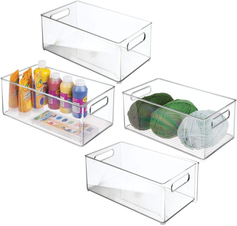 Fabspace Organizer per la casa estraibile, confezione da 2 organizer da bagno trasparente a 2 ripiani con divisori, vassoio multiuso per vanità, cucina, armadio, armadietti e contenitori