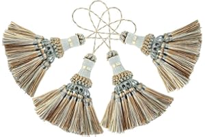 BEL AVENIR Set of 4 Tassel for Craft Elegant Polyester Tassels for Pillow Key Tassel DIY Accessories for Curtain and Home Decor- Blue