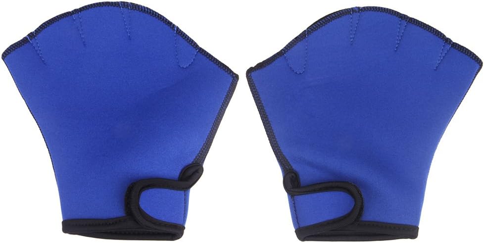 BXT Webbed Gloves Dive Gloves for Upper Body Water Resistance Training Swim Training Gloves with Wrist Strap Aquatic Gloves for Women Men, Blue, L : Sports & Outdoors