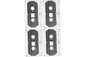 TEHAUX 4pcs Blank Cassette Tapes with Transparent Case Firm Material Vintage Audio Cassettes for DIY