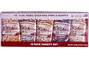 Amish Country Popcorn | 4 Ounce Variety Kernel Gift Set (10 Pack Assorted) | Old Fashioned, Non-GMO and Gluten Free (4oz Each, 10ct Total)