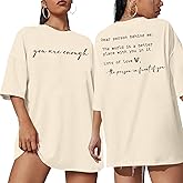 You are Enough Tshirt Women Oversized Dear Person Behind Me Shirt Mental Health Inspirational Short Sleeve Tee Tops
