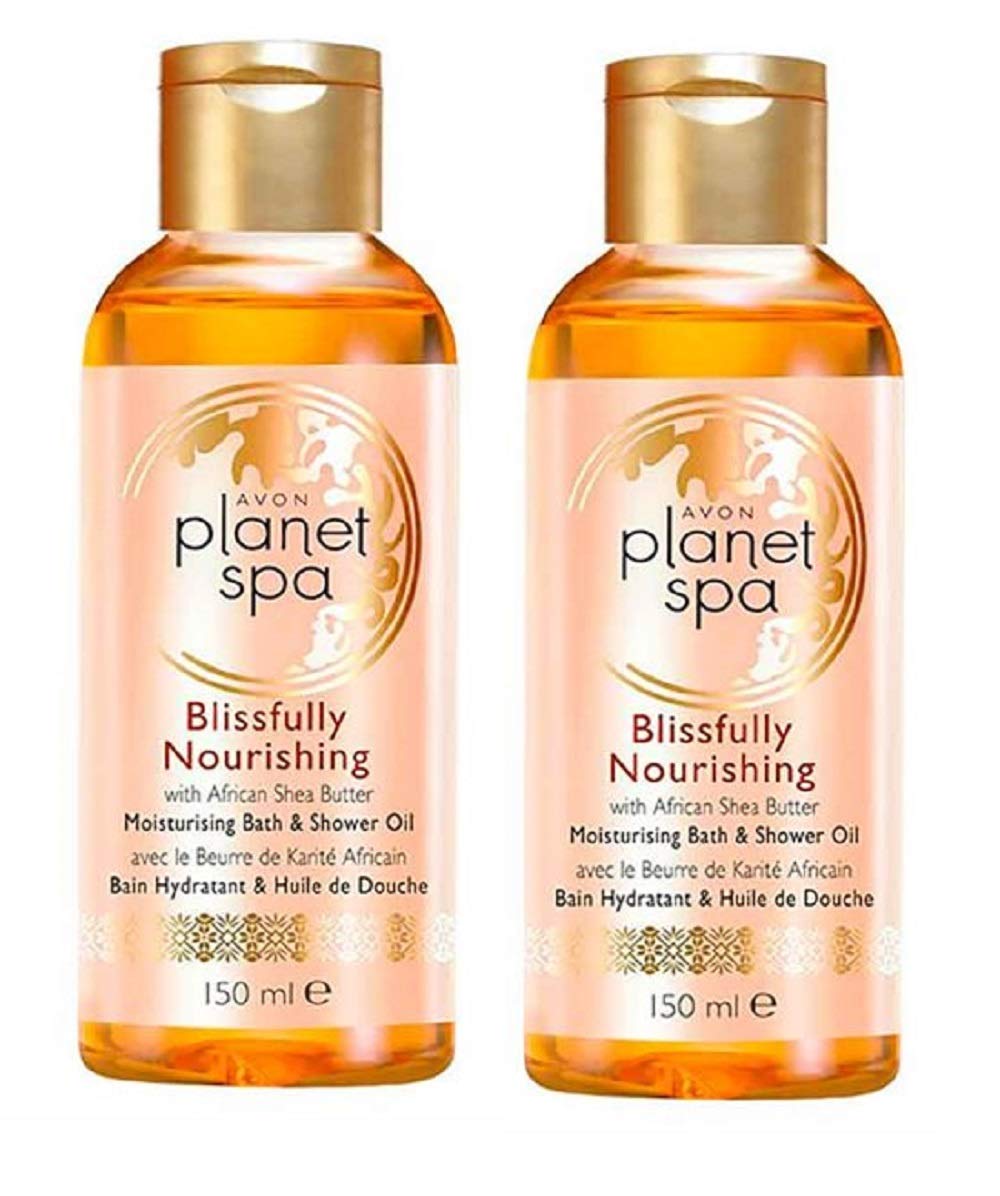Pack of 2 Planet Spa Blissfully Moisturising Bath and Shower Oil with African Shea Butter – 2 x 150ml by Avon