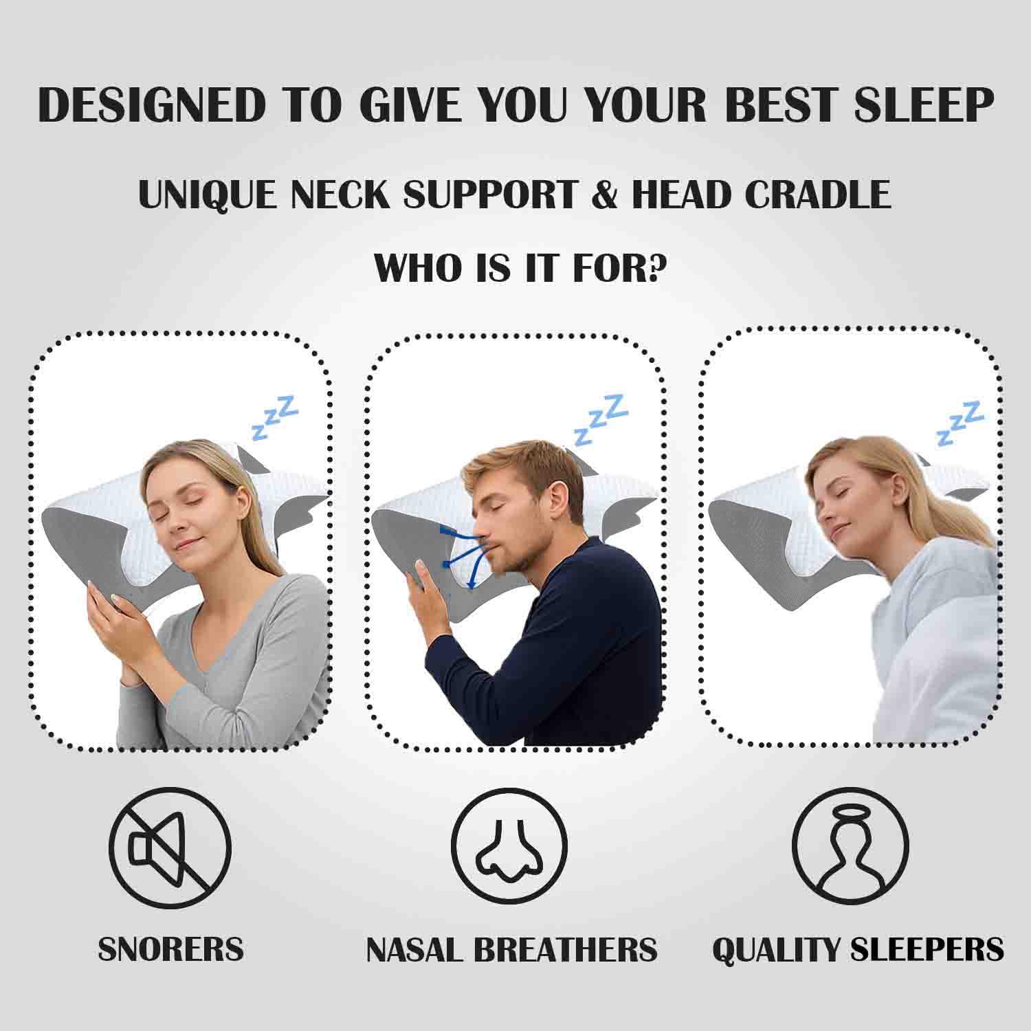 Condition photo showing As Is for sleep apnea pillow, airway pro cervical pillow for neck pain relief, orthopedic memory foam neck sup