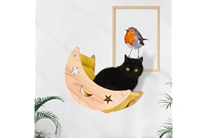 Cat Hammock Moon Bed Wall Mounted Shelf Cat Wall Shelves and Perches Solid Wood Cat Wall Furniture Cats Wall Bed for Cats and