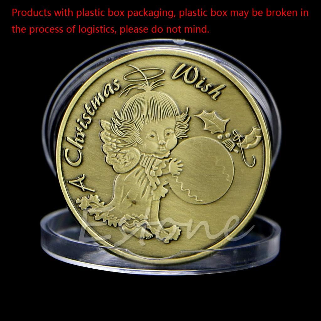 cicianco Coin Angel Tree Ornament Happy Holidays Antique Bronze Collection Christmas Wish Craft Decor