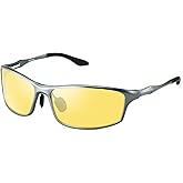 SAMNI Night Driving Glasses – Anti Glare Night Vision Glasses Yellow Tinted Lens Polarized for Men Women