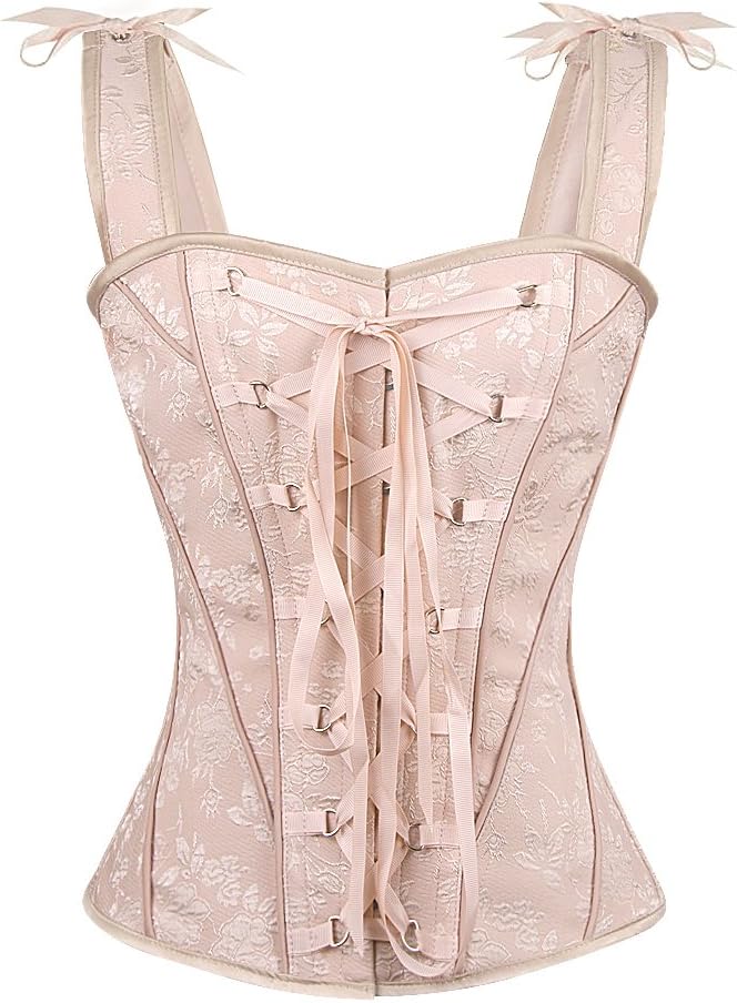 Olddnew Women's Spiral Steel Boned Corset - Steampunk Victorian Overbust Corset
