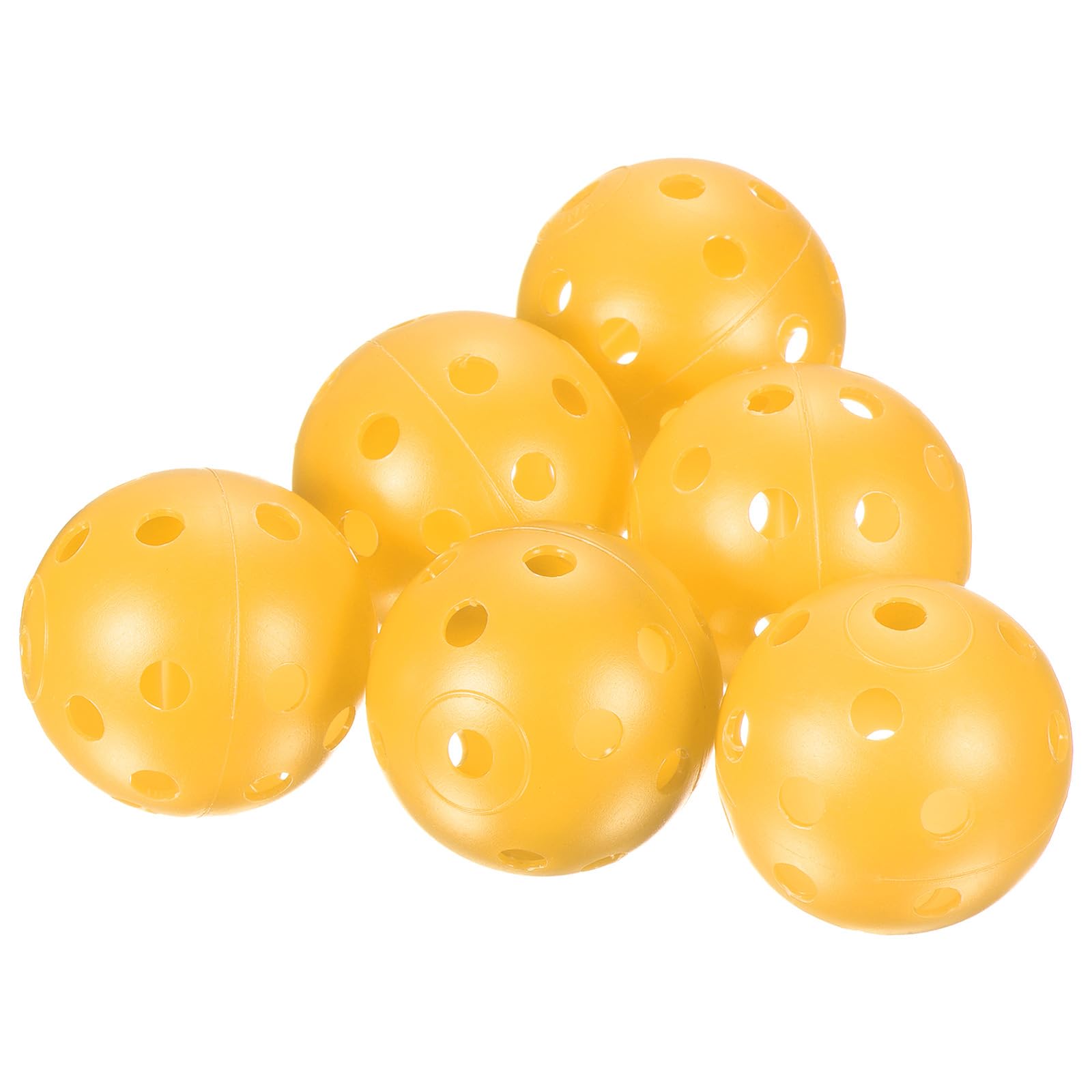 PATIKIL Golf Practice Balls, 8 Pack 42mm Limited Flight Plastic Golf Training Balls Hollow Air Flow Golf Balls for Driving Range Swing Practice Pet Play, Yellow
