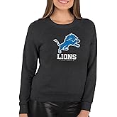 Team Fan Apparel Women's NFL Ultimate Fan Logo Slouchy Crewneck -Tagless Fleece Lightweight Pullover - Officially Licensed
