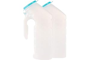 STOCK YOUR HOME Male Urinal with Glow in The Dark Lid (2 Bottles) 32 Oz Urine Bottles for Men - Pee Bottles for Hospitals, Emergency and Travel