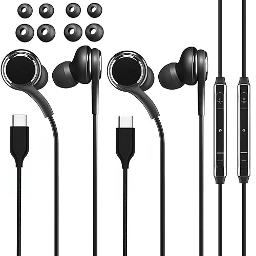 USB C Headphone for Samsung Galaxy S24, in-Ear Stereo USB Type C