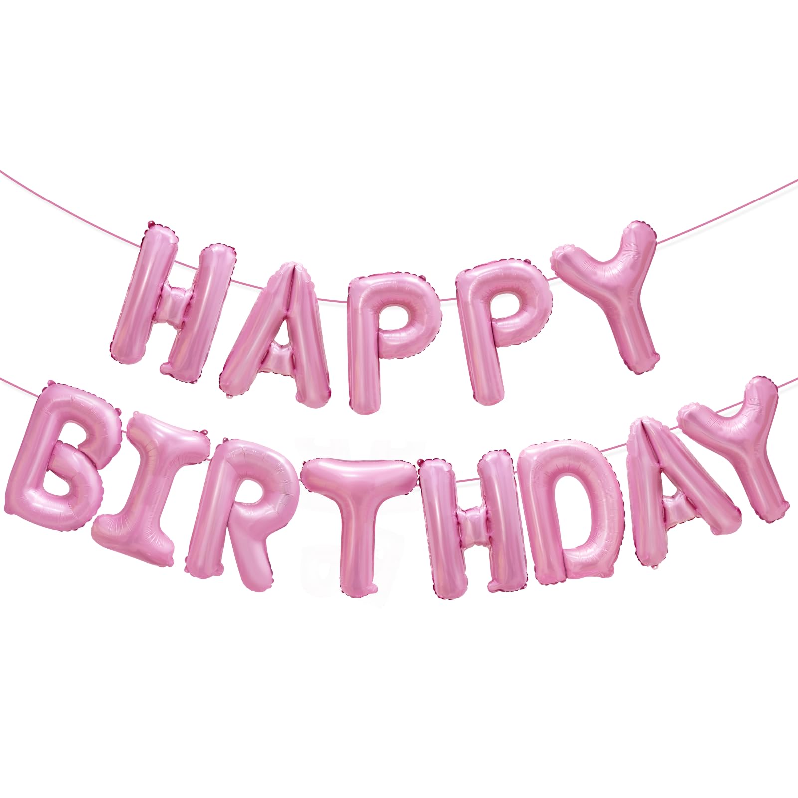 Photo 1 of Pink Happy Birthday Balloon Banner Decorations 16 inch for Women Girls Party