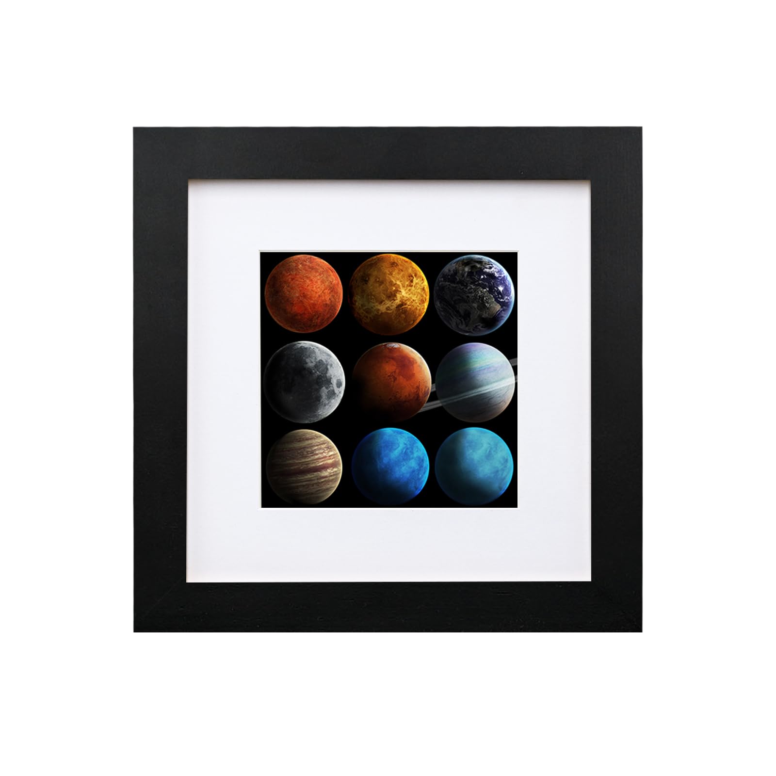 EGOFINE 6x6 Black Photo Frames- Made of Solid Wood for Table Top and Wall Mounting — image 1